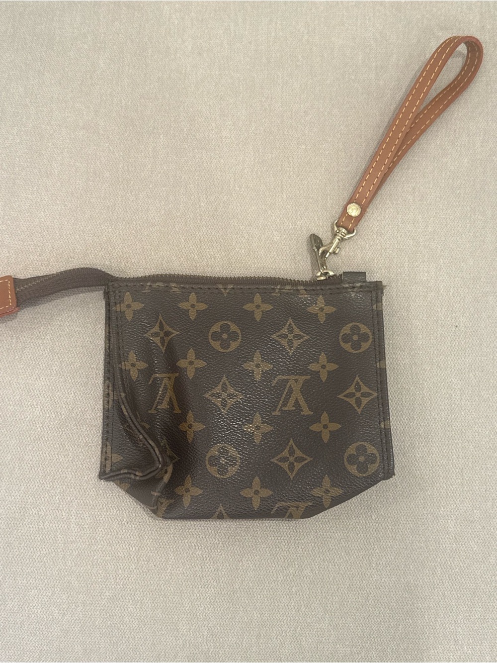 Louis Vuitton Monogram Canvas Wristlet in Brown and Tan - Picture 6 of 8